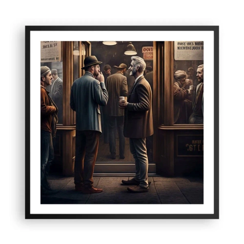 Pôster com moldura preta - Boa hora do dia - 60x60 cm