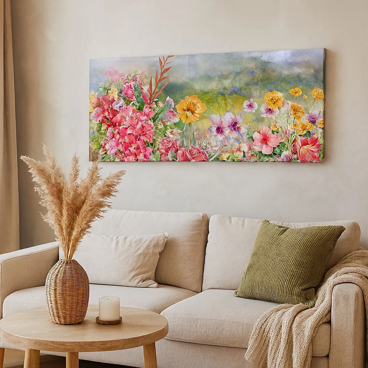 Quadro em tela - O jardim que enlouqueceu - 100x40 cm