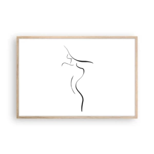 Pôster com moldura de carvalho claro - Elusiva como uma onda - 91x61 cm