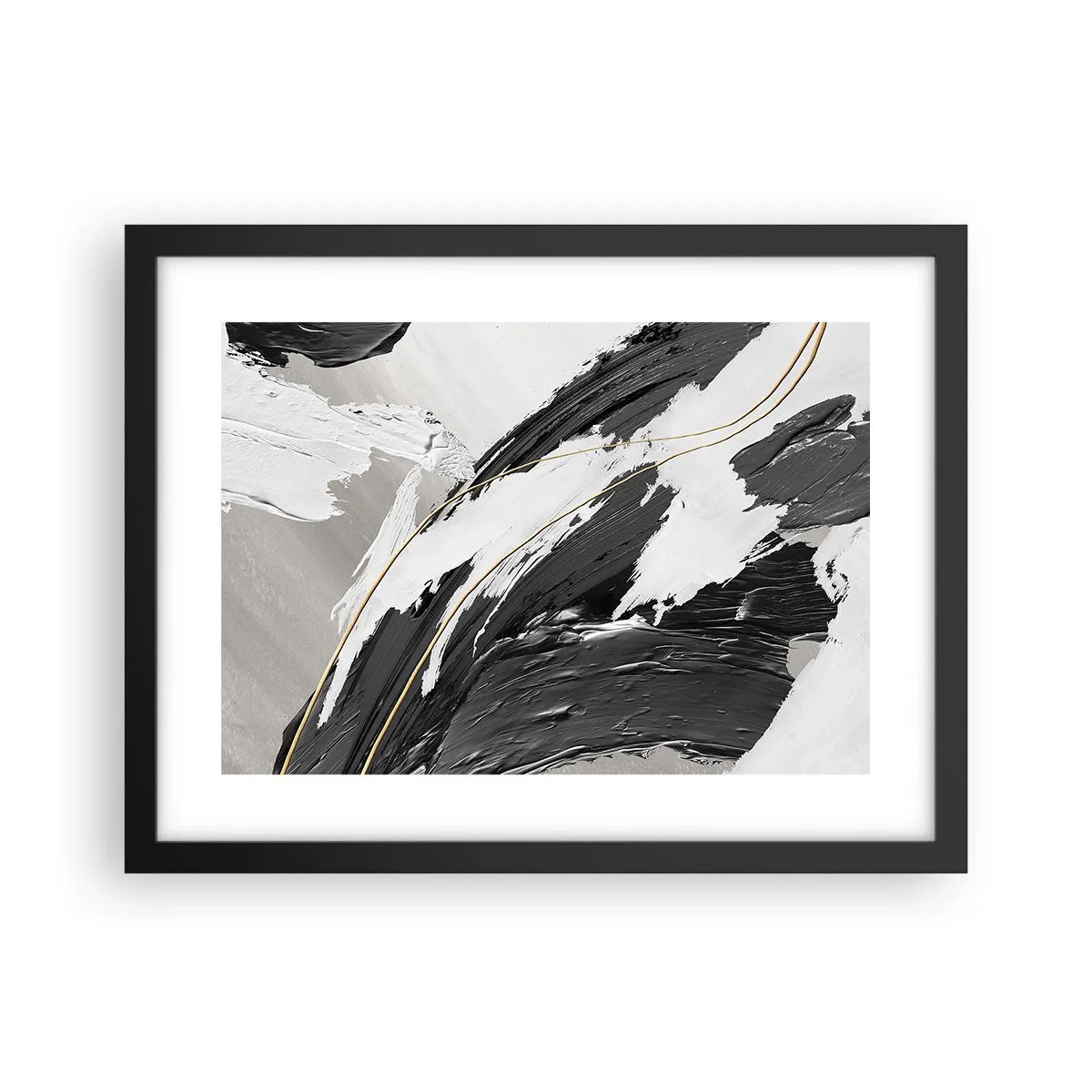 Pôster com moldura preta - Abstração em grande escala - 40x30 cm