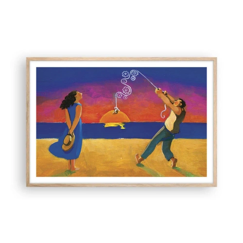 Pôster com moldura de carvalho claro - Mais do que uma estrela do céu - 91x61 cm