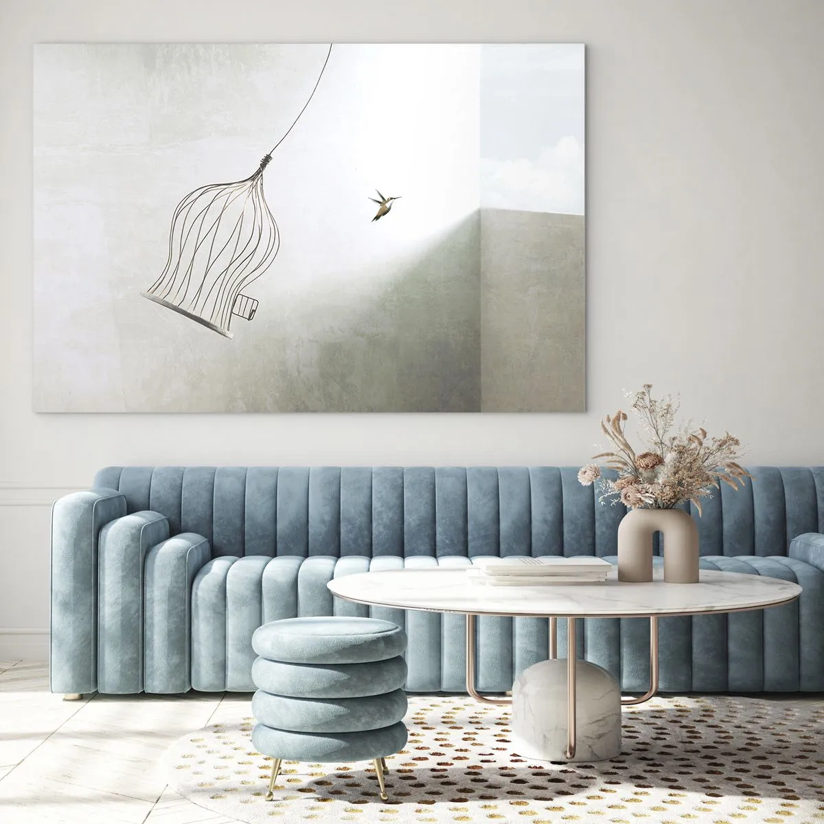 Quadro em vidro - Enfim a liberdade - 100x70 cm