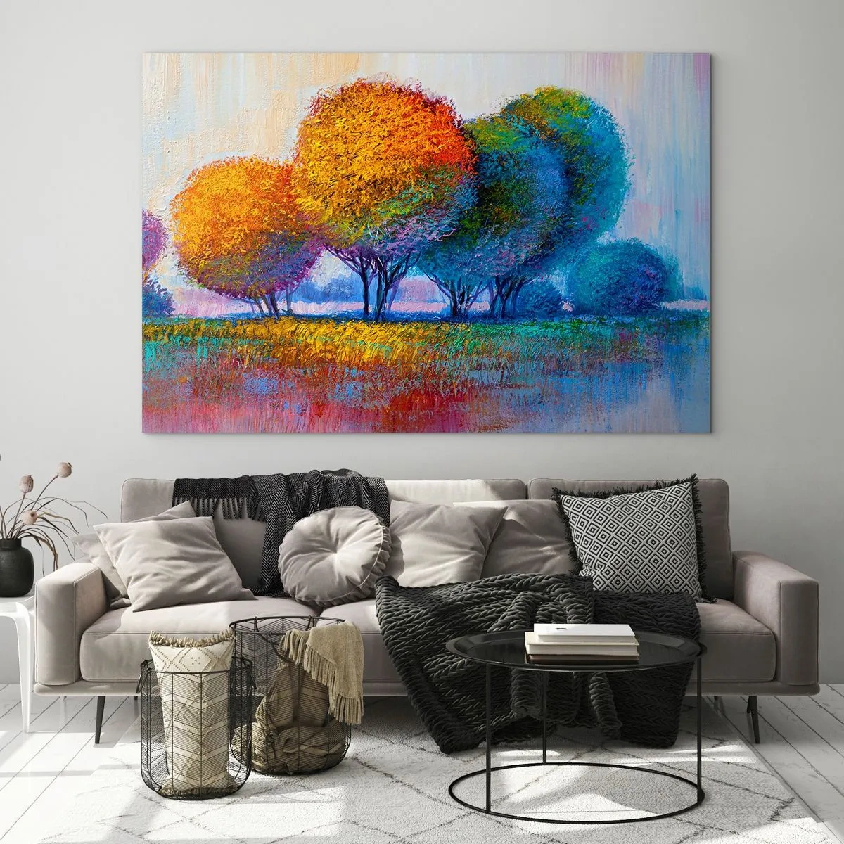 Quadro em vidro - Um amontoado de cores lascivas - 120x80 cm