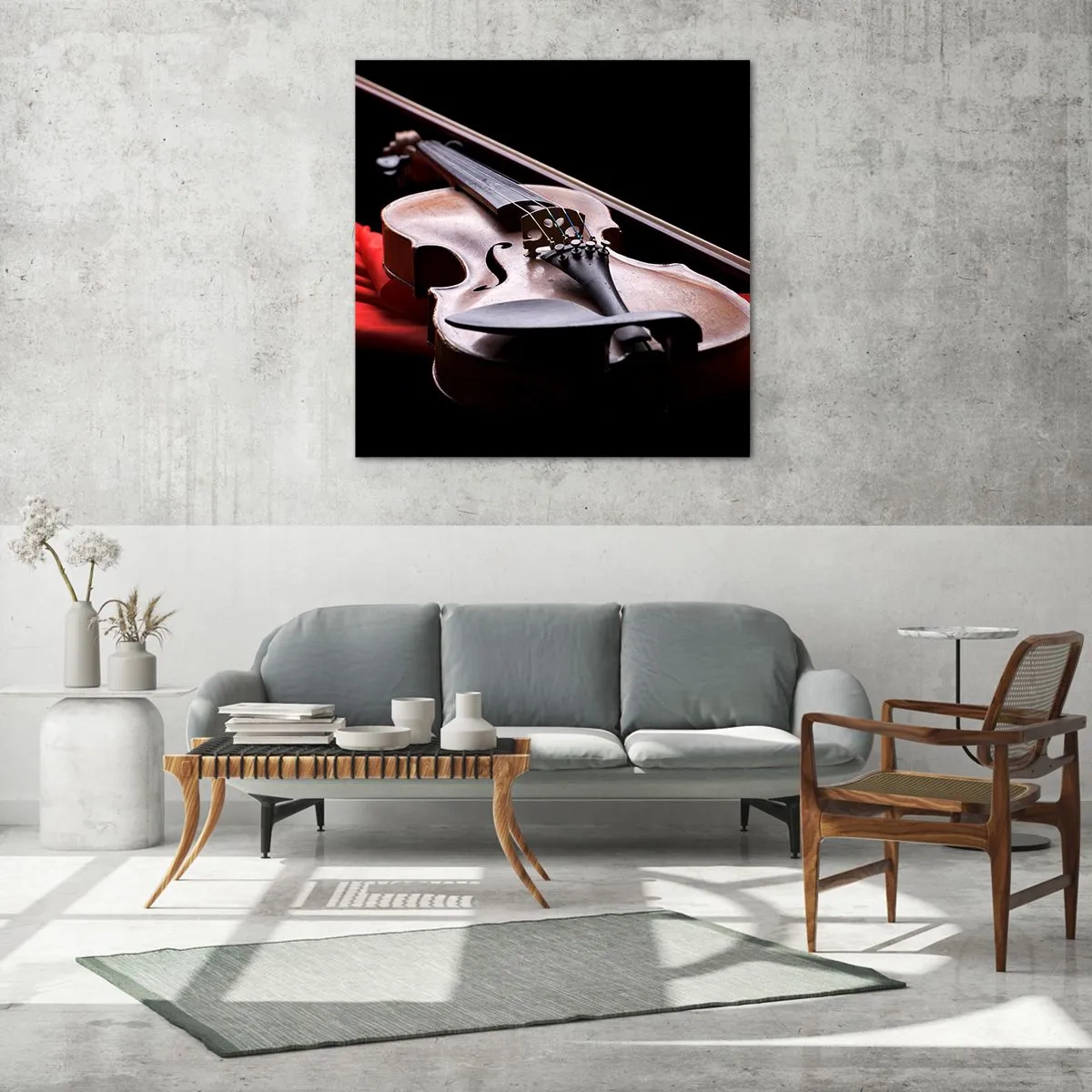 Quadro em vidro - Música de sentimentos - 50x50 cm