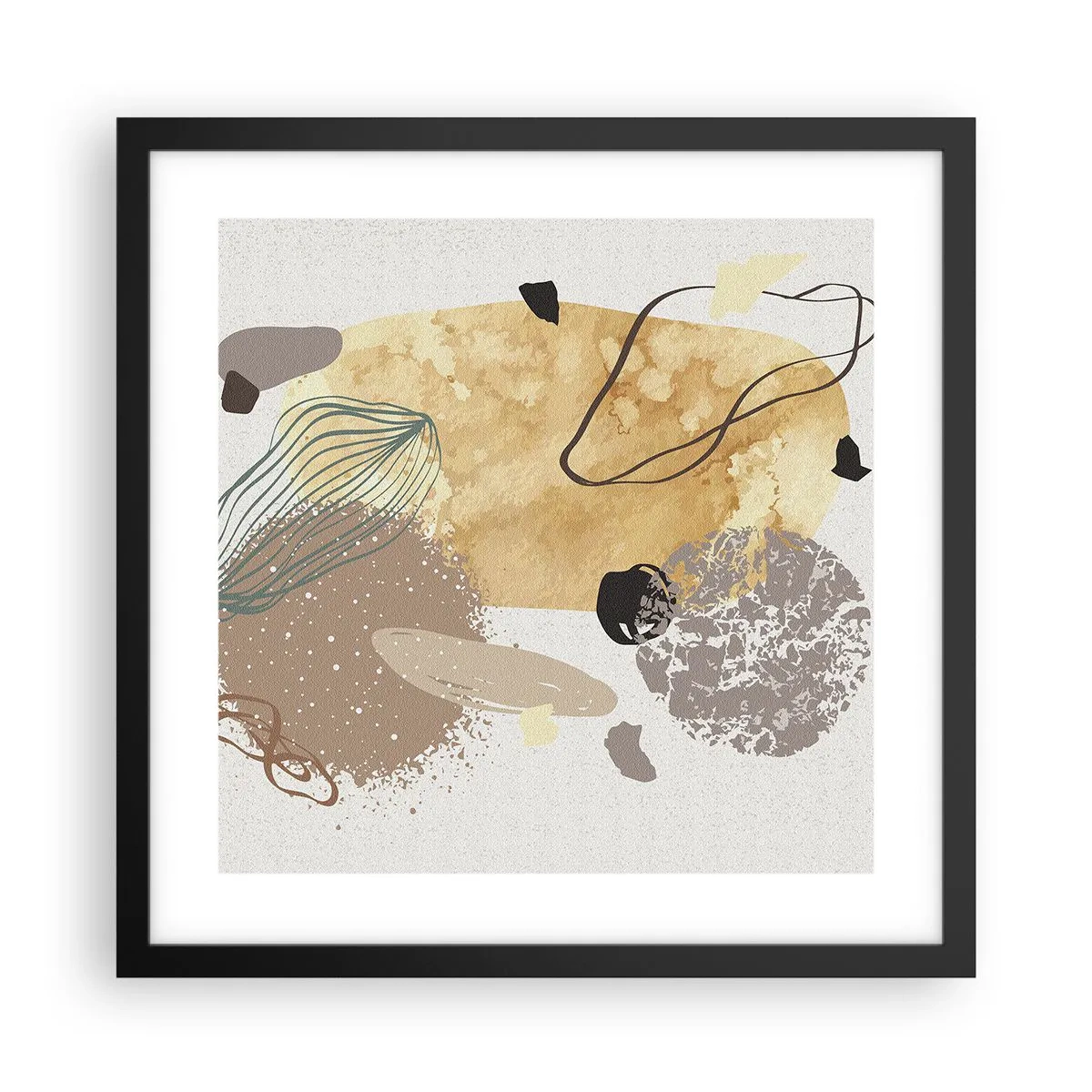 Pôster com moldura preta - Plumcologia aplicada - 40x40 cm