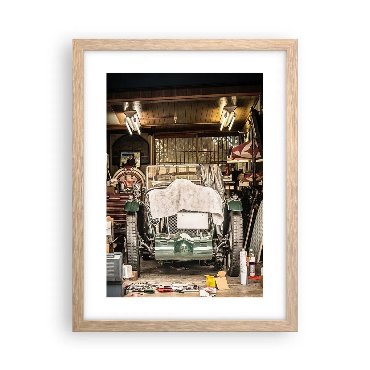 Pôster com moldura de carvalho claro - De volta ao passado - 30x40 cm