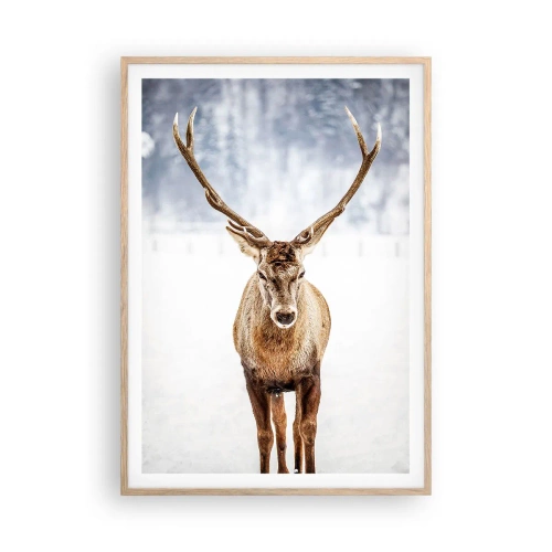 Pôster com moldura de carvalho claro - Direto da névoa de neve - 70x100 cm