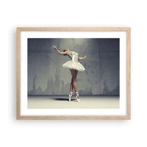 Pôster com moldura de carvalho claro - Leve como um pássaro - 50x40 cm