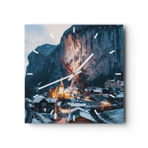 Relógio de parede - Relógio em vidro - O espírito luminoso do inverno - 40x40 cm