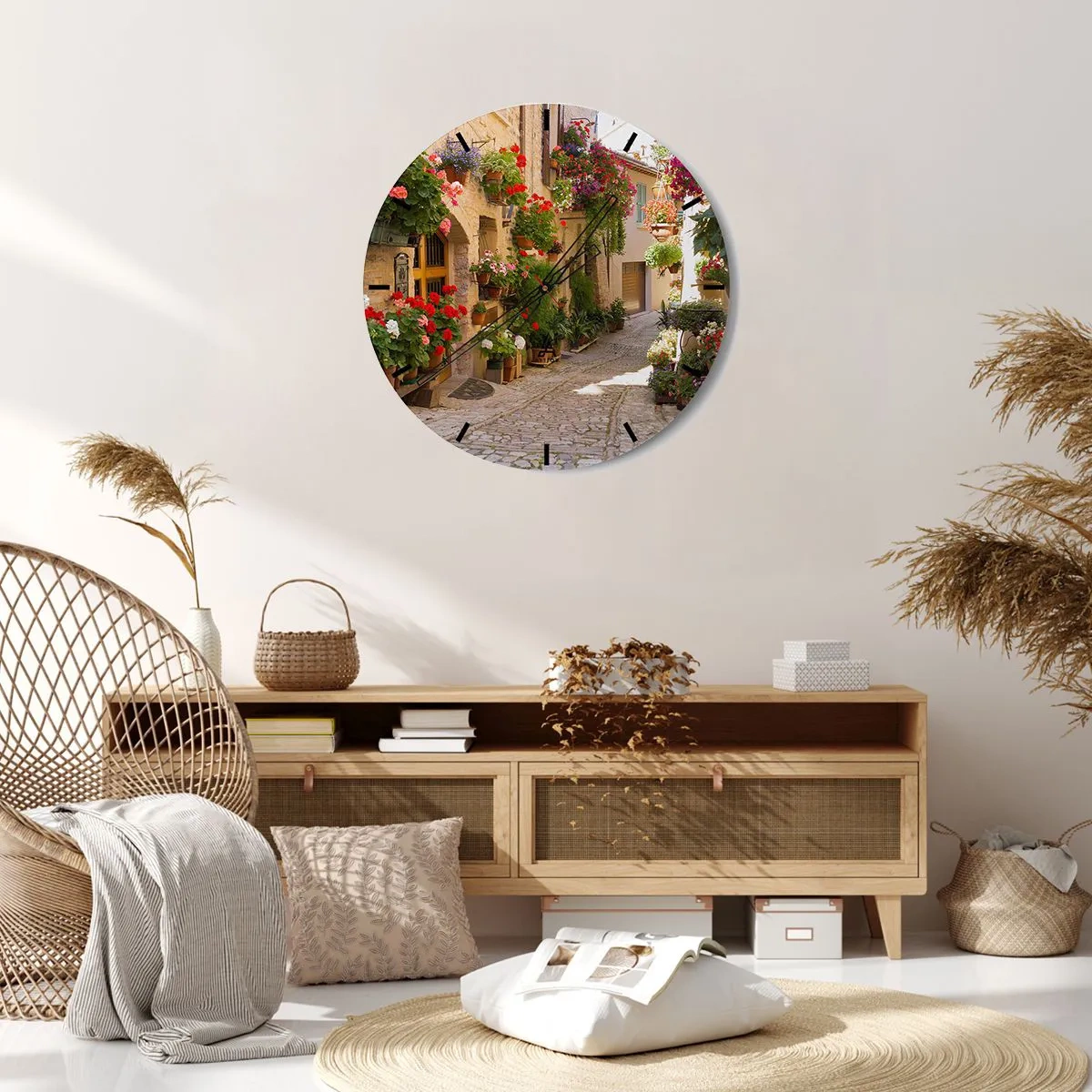 Relógio de parede - Relógio em vidro - Nas flores do dilúvio - 30x30 cm