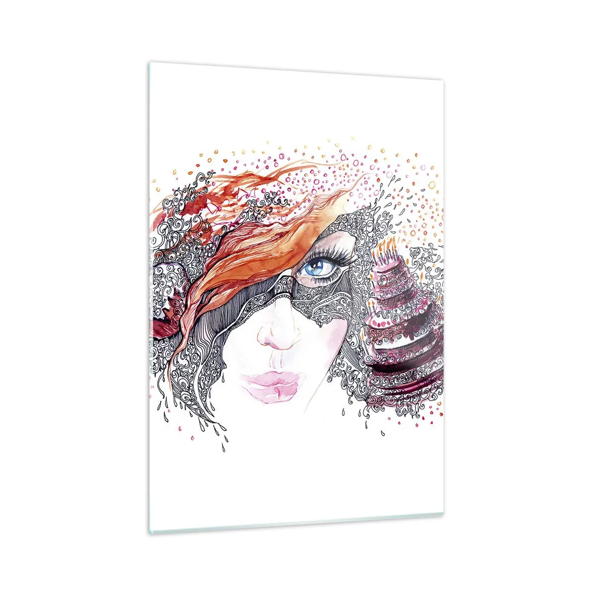 Quadro em vidro - Com ela, todos os dias são dias de festa - 50x70 cm