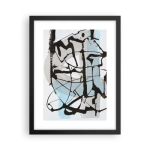 Pôster com moldura preta - Azul mesmo assim - 30x40 cm