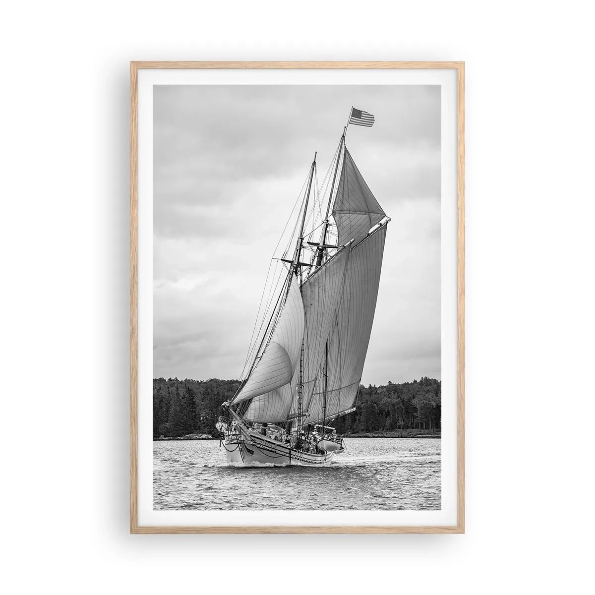 Pôster com moldura de carvalho claro - Irmãos do vento - 70x100 cm