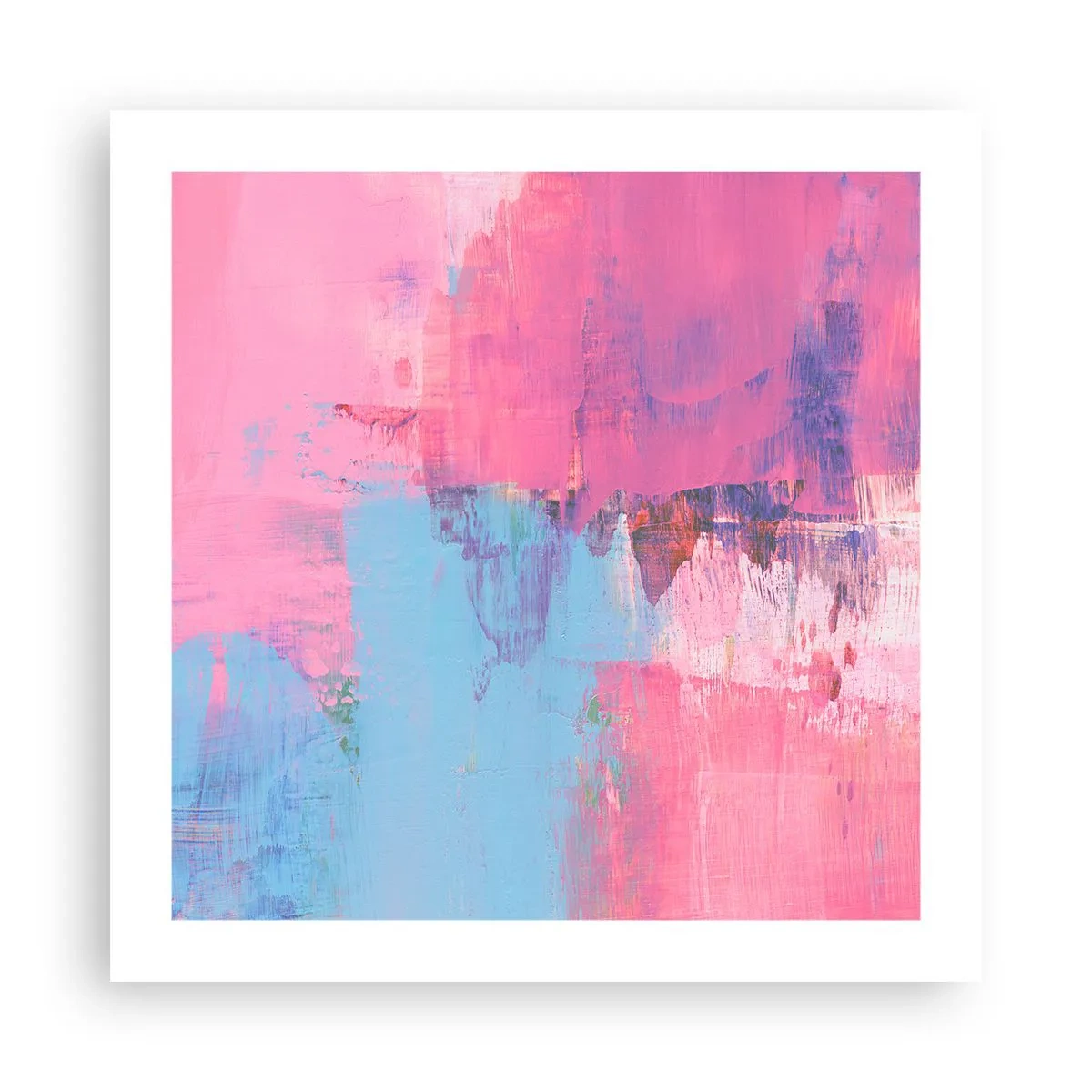 Pôster - Rosa, azul e uma pitada de luz - 50x50 cm