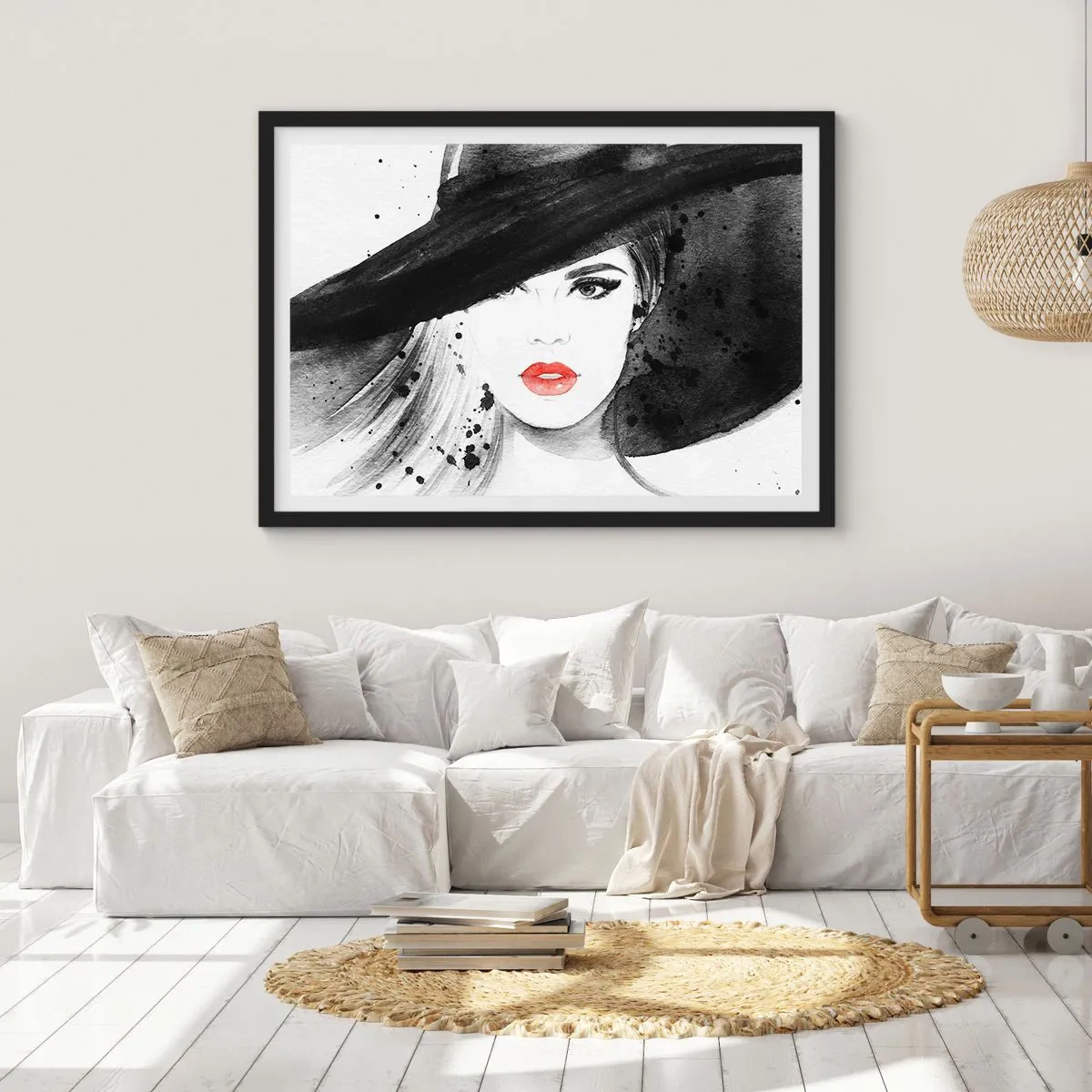 Pôster com moldura preta - Dama de Preto - 70x50 cm