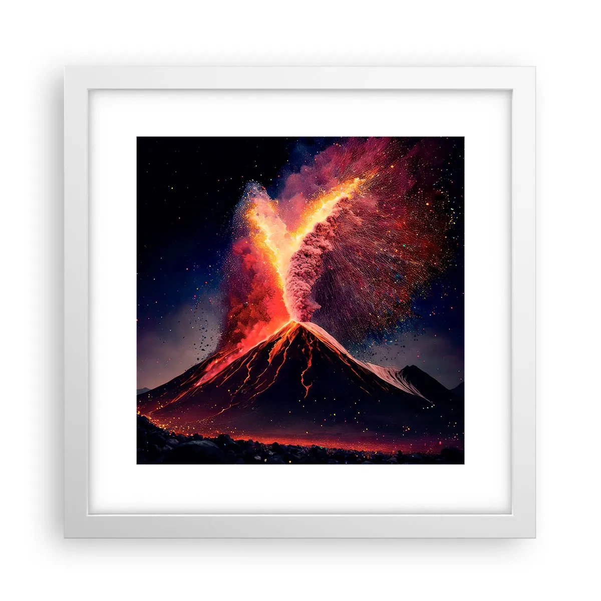 Pôster em moldura branca - Beleza e terror - 30x30 cm