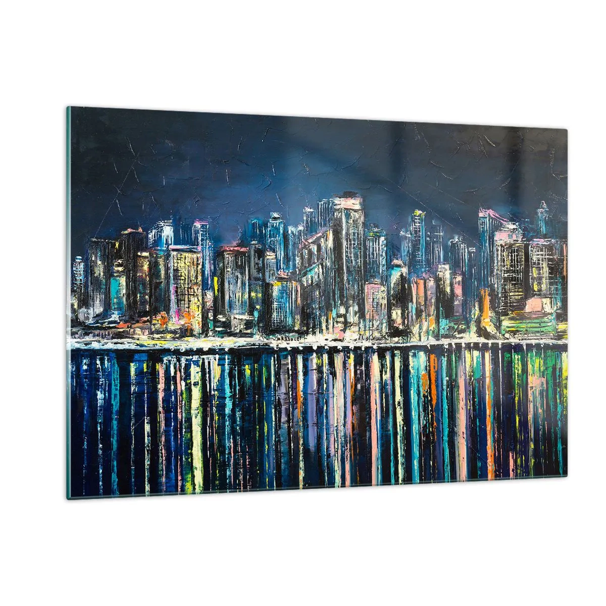 Quadro em vidro - Cascata de luzes - 120x80 cm
