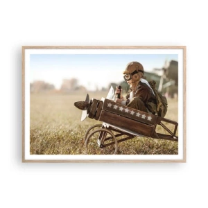 Pôster com moldura de carvalho claro - O início rumo a um sonho - 100x70 cm