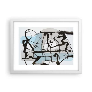 Pôster em moldura branca - Azul mesmo assim - 40x30 cm