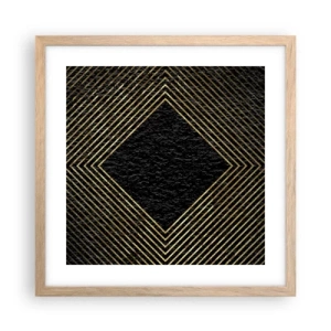 Pôster com moldura de carvalho claro - Geometria em estilo glamoroso - 40x40 cm