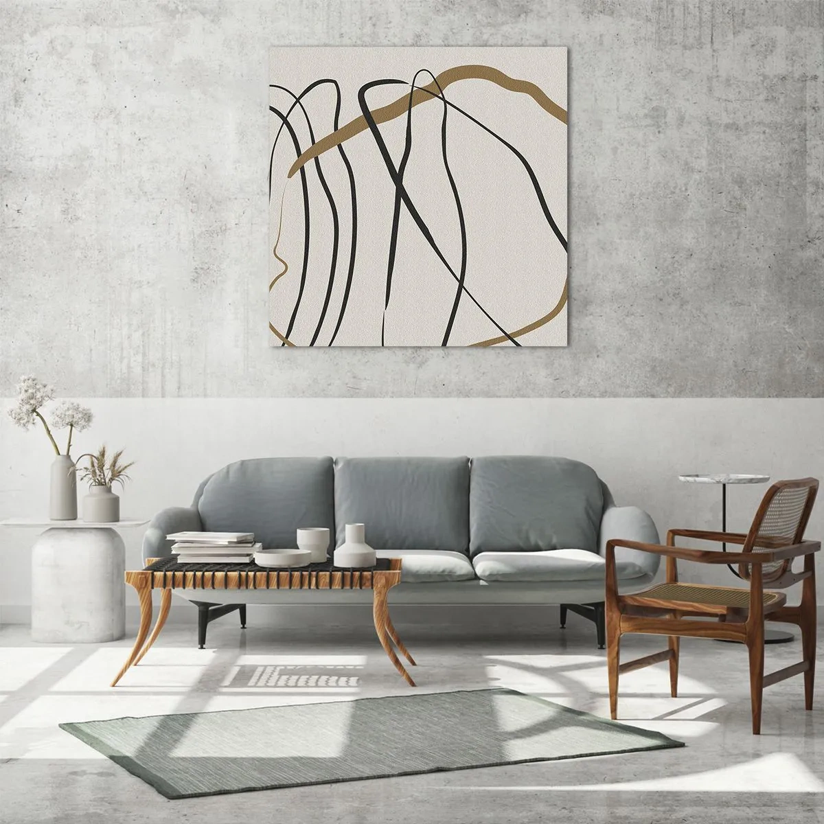 Quadro em vidro - Composição – dança em loop - 70x70 cm