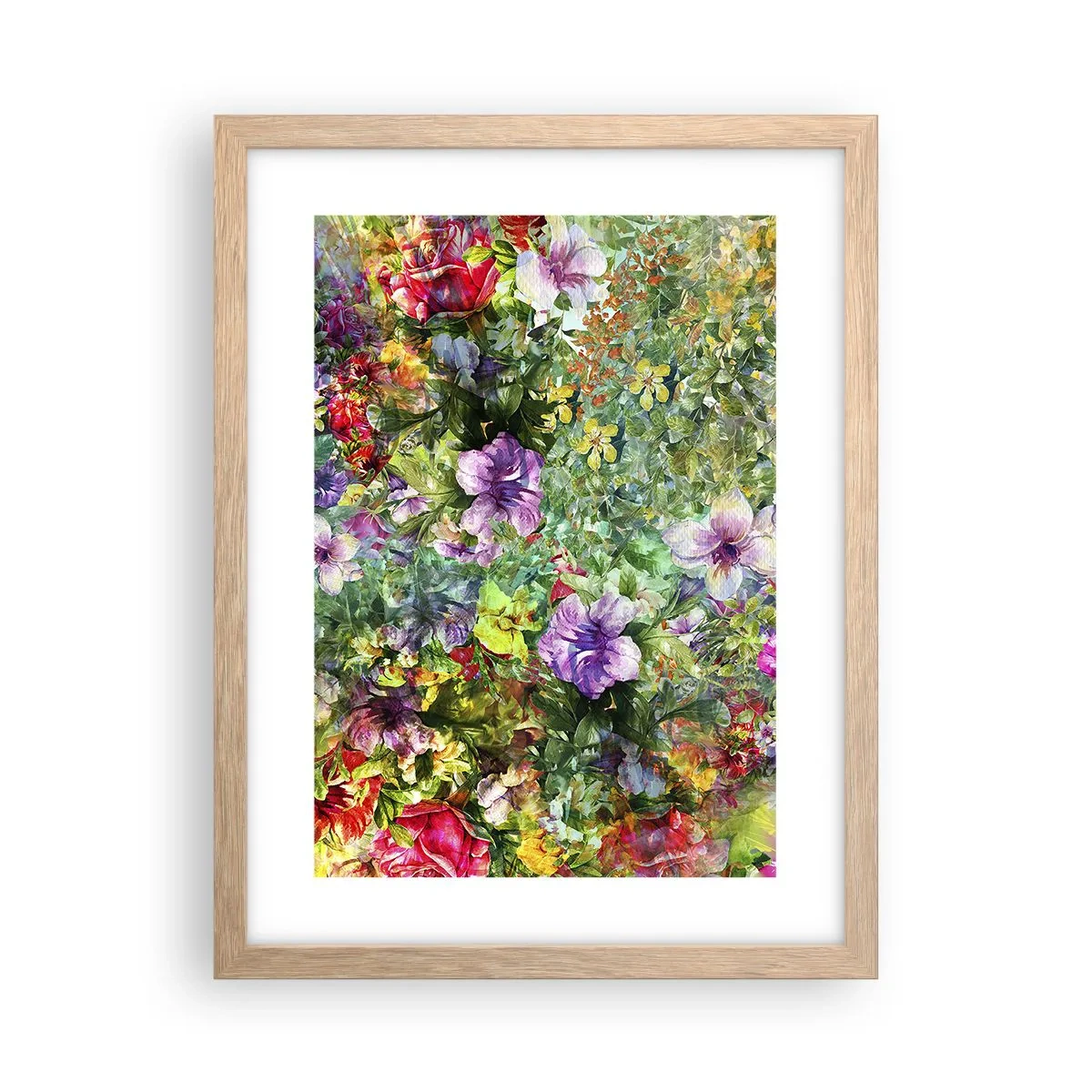Pôster com moldura de carvalho claro - Nas flores para a perdição - 30x40 cm