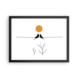 Pôster com moldura preta - A noite dos rouxinóis - 40x30 cm