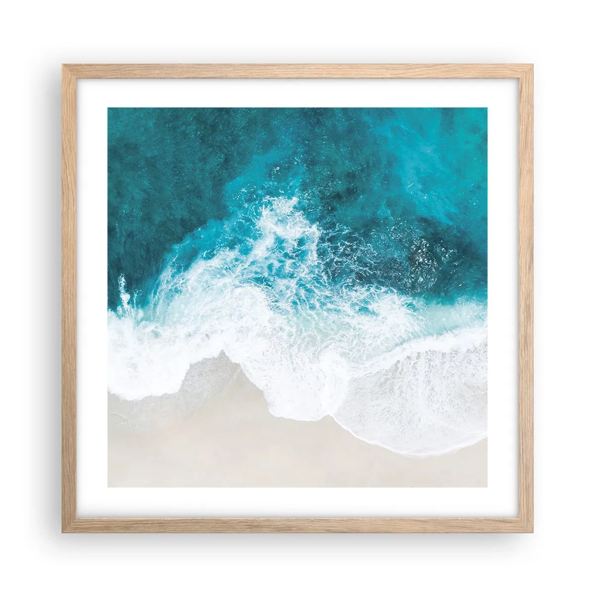 Pôster com moldura de carvalho claro - Carícia natural - 50x50 cm