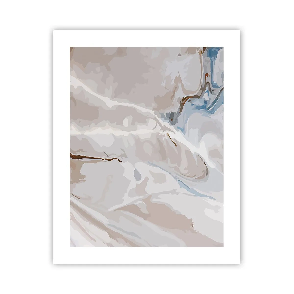 Pôster - Meandros azuis sob branco - 40x50 cm