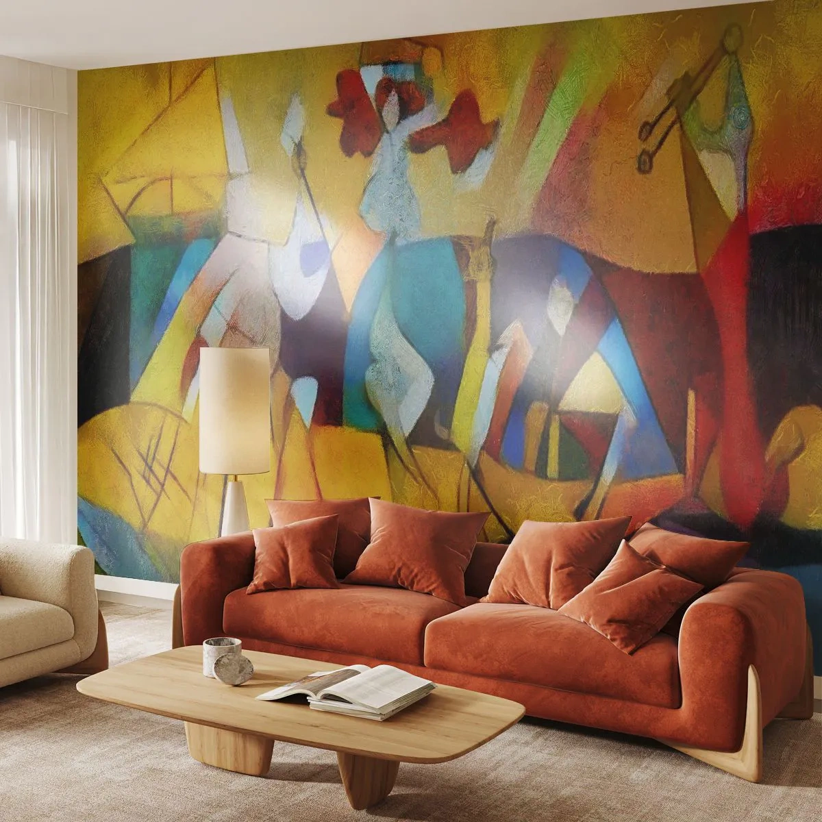 Papel de Parede Standard Eco - Sol - vida - alegria - Animais, África, Cubismo - 200x140 cm