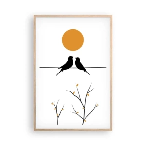 Pôster com moldura de carvalho claro - A noite dos rouxinóis - 61x91 cm