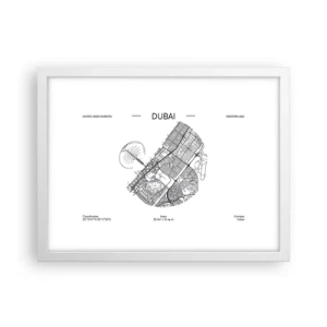 Pôster em moldura branca - Anatomia de Dubai - 40x30 cm