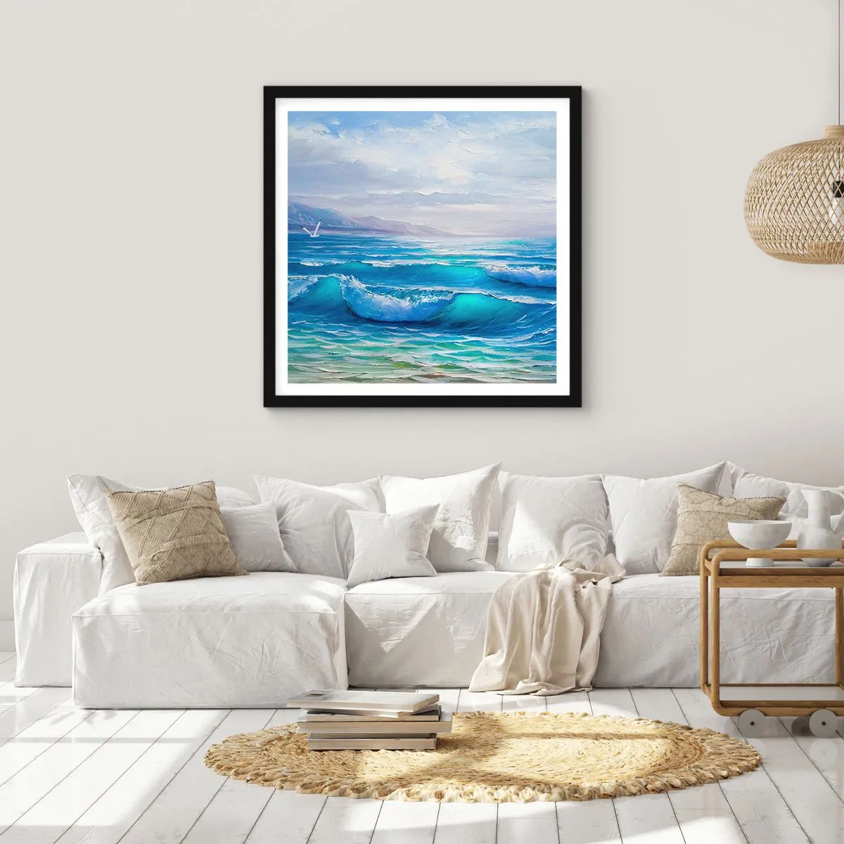 Pôster com moldura preta - Conforta e consola - 60x60 cm