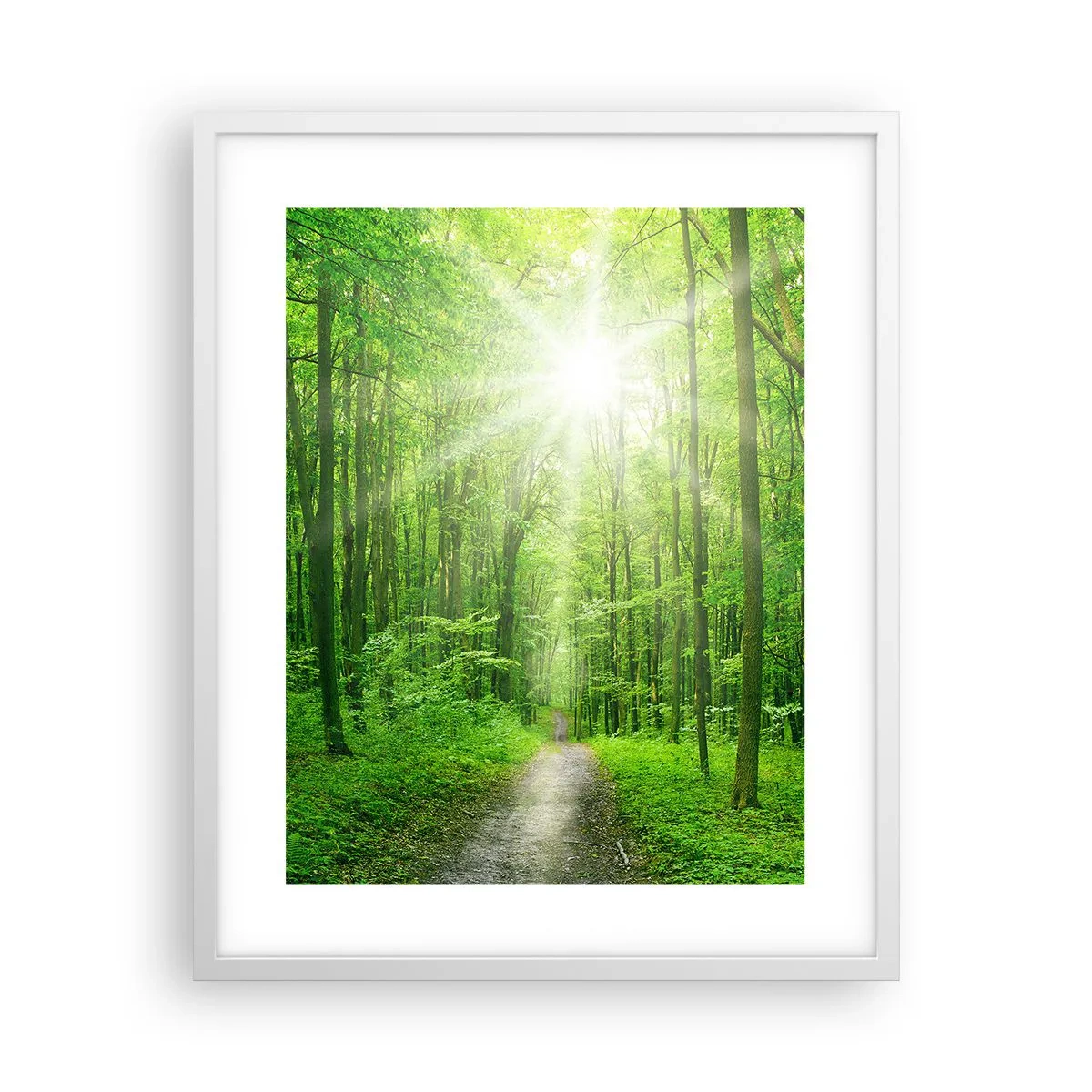 Pôster em moldura branca - Catedral Verde - 40x50 cm