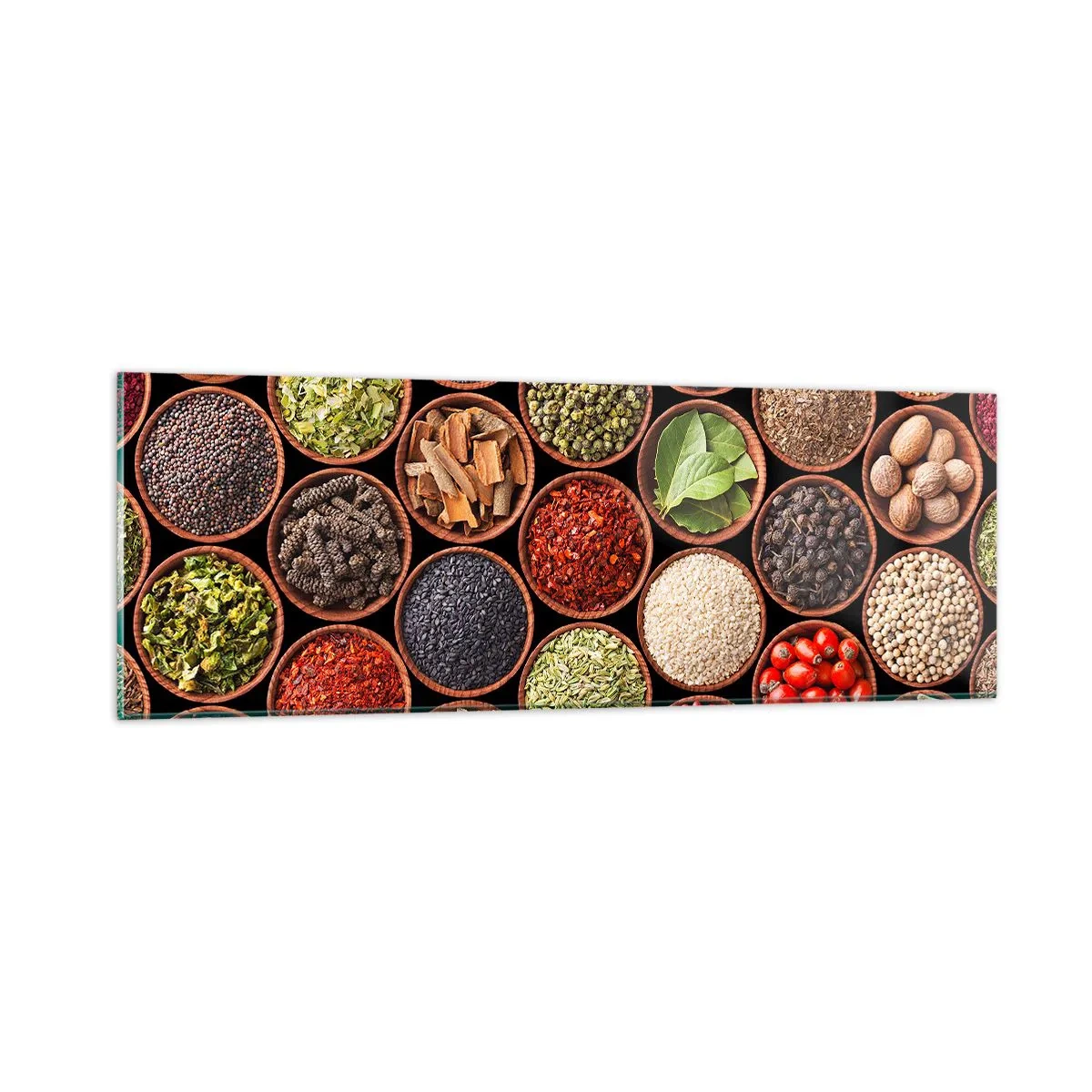 Quadro em vidro - Todos os sabores do mundo - 90x30 cm