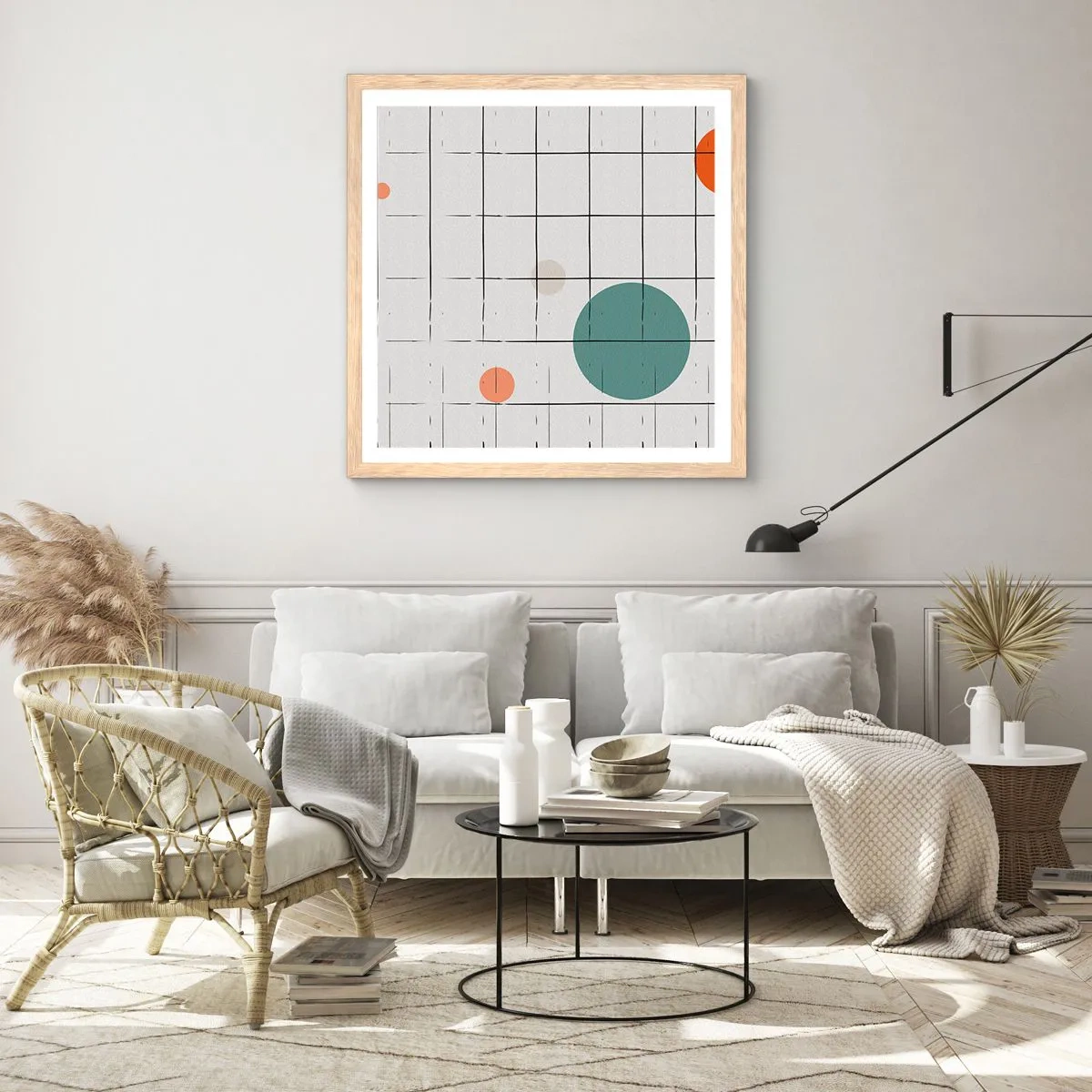 Pôster com moldura de carvalho claro - Encurralado. Nós ou eles? - 60x60 cm