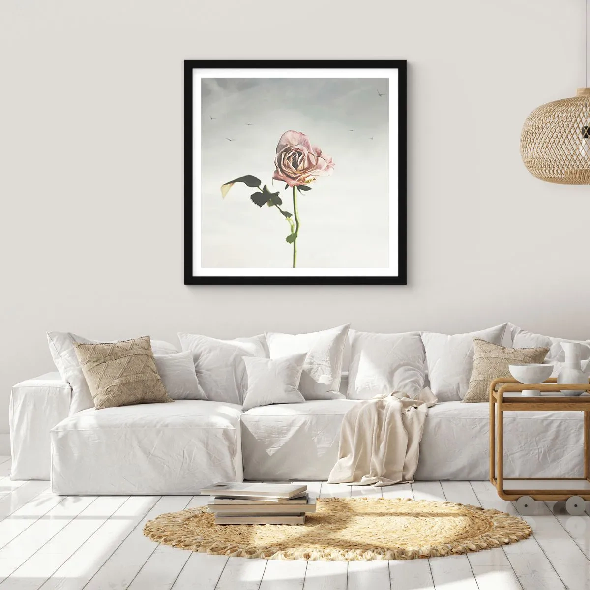 Pôster com moldura preta - Boas-vindas da primavera - 60x60 cm