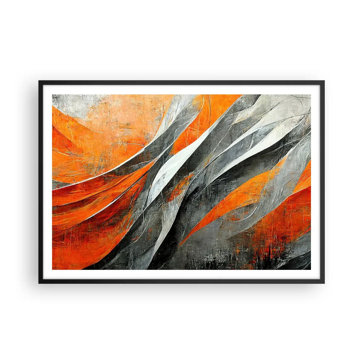 Pôster com moldura preta - Calor e frio - 100x70 cm