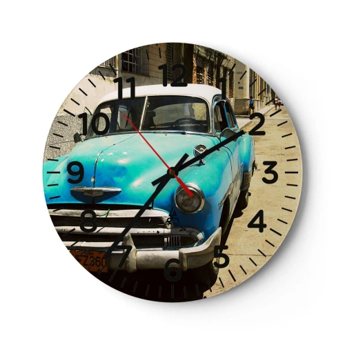 Relógio de parede - Relógio em vidro - Evviva Cuba! - 30x30 cm