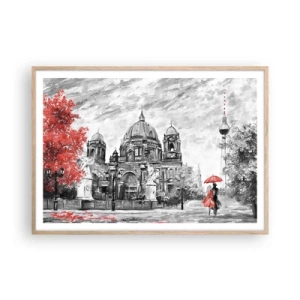 Pôster com moldura de carvalho claro - Reunião em Berlim - 100x70 cm