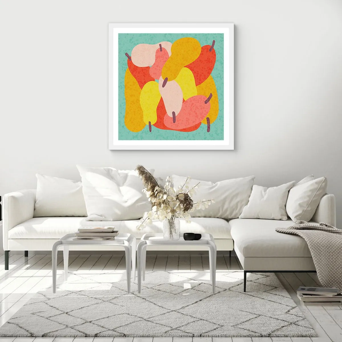 Pôster em moldura branca - Experimente o sol de verão - 60x60 cm