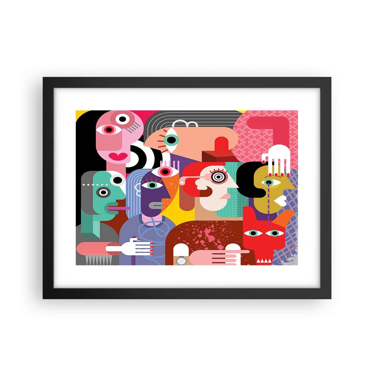 Pôster com moldura preta - Viemos da parte do Sr. Picasso - 40x30 cm