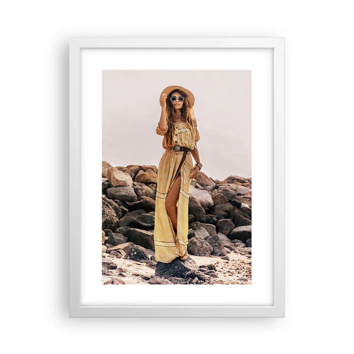 Pôster em moldura branca - A magia das pedras - 30x40 cm