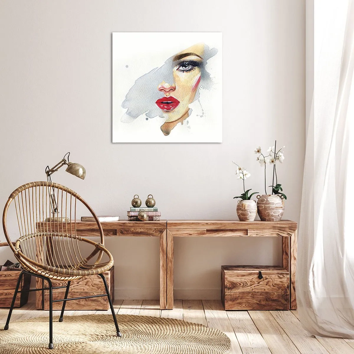 Quadro em tela - Reflexão numa gota de água - 50x50 cm