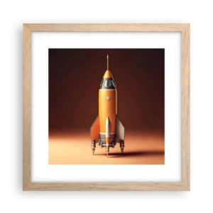 Pôster com moldura de carvalho claro - Tudo começa com um sonho - 30x30 cm