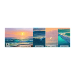 Amostra de Papel de Parede Standard Eco - O canto turquesa das ondas - Abstração, Paisagem, Mar - 100x30 cm