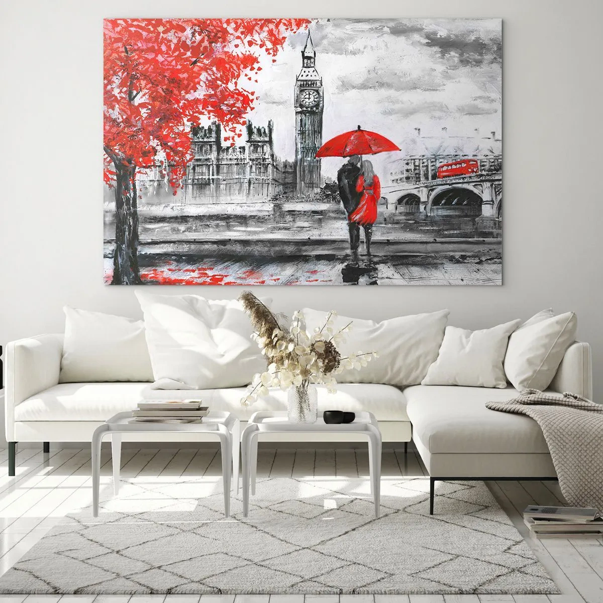 Quadro em vidro - Apaixonados em Londres - 120x80 cm