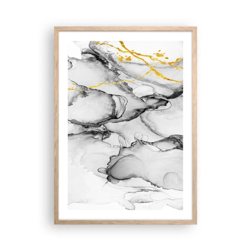 Pôster com moldura de carvalho claro - Composição dourada - 50x70 cm