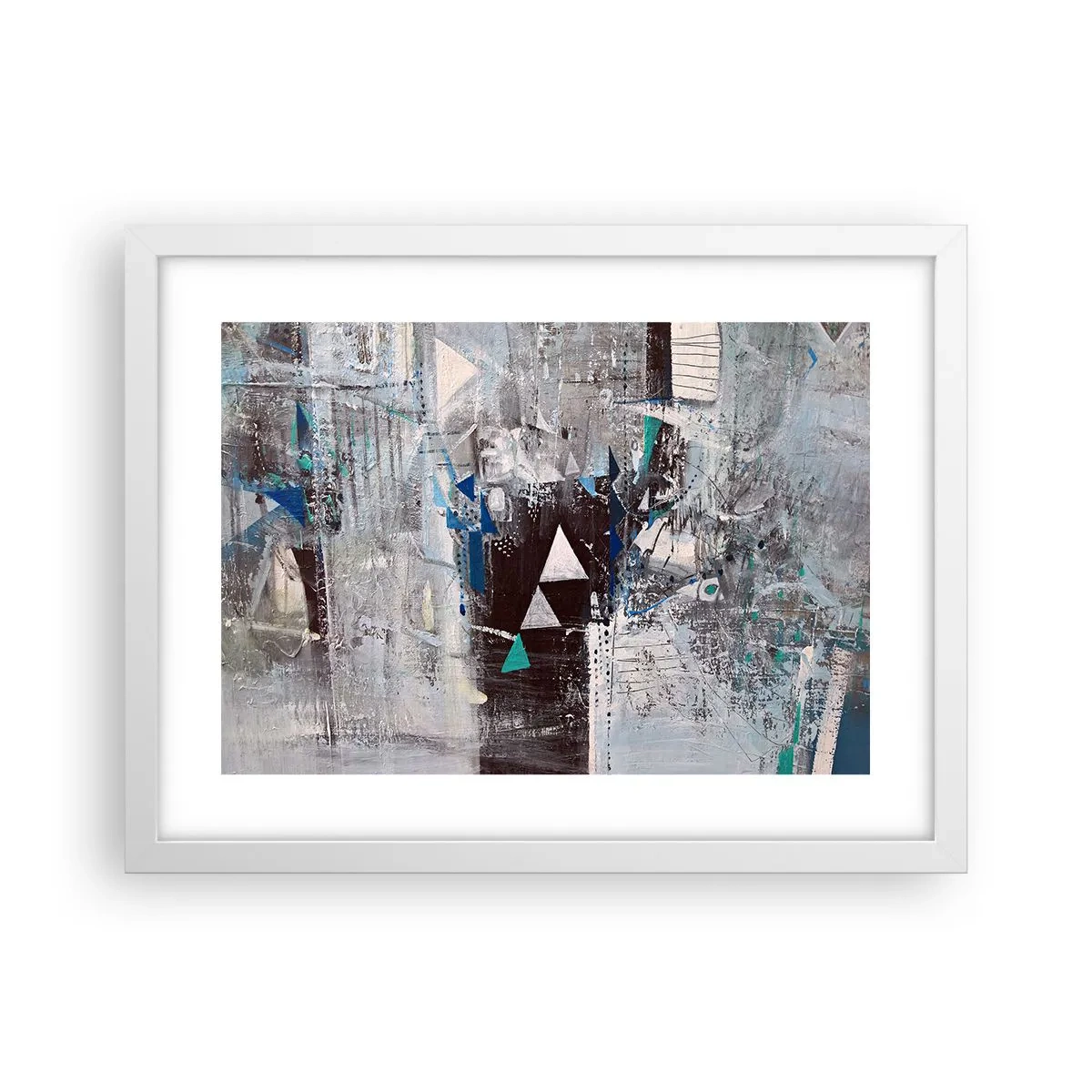 Pôster em moldura branca - A ordem superior dos triângulos - 40x30 cm