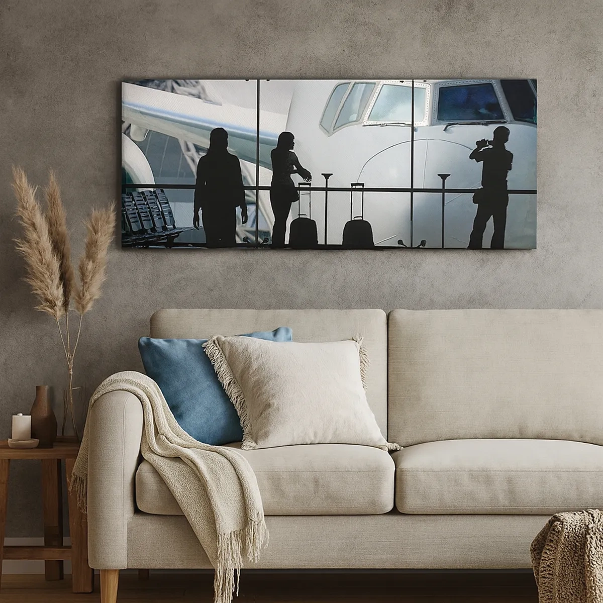 Quadro em tela - Vis a vis no aeroporto - 30x30 cm